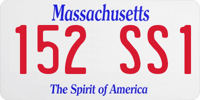 MA license plate 152SS1