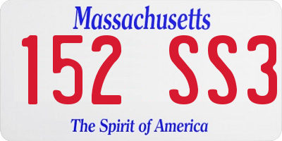 MA license plate 152SS3