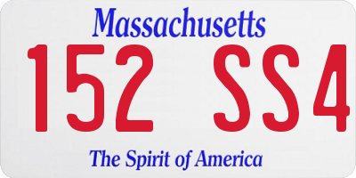 MA license plate 152SS4