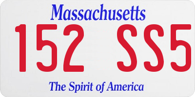 MA license plate 152SS5