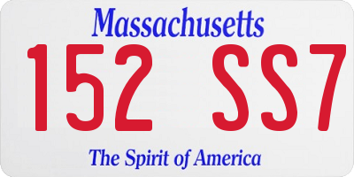 MA license plate 152SS7