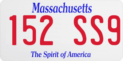 MA license plate 152SS9