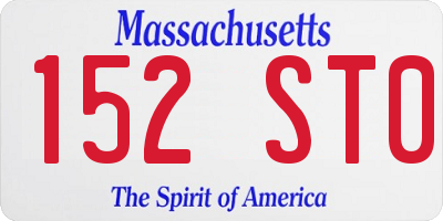 MA license plate 152ST0