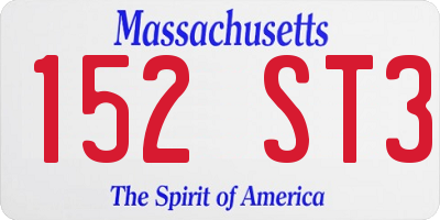 MA license plate 152ST3