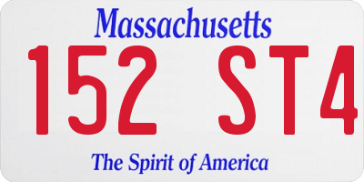 MA license plate 152ST4