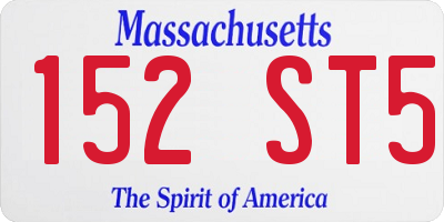 MA license plate 152ST5