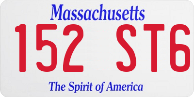 MA license plate 152ST6