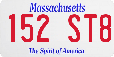 MA license plate 152ST8