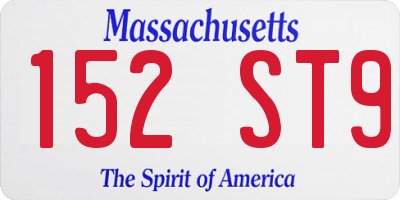 MA license plate 152ST9