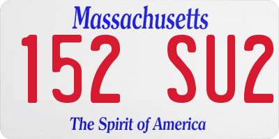 MA license plate 152SU2