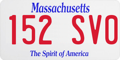MA license plate 152SV0