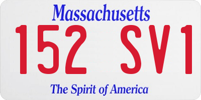 MA license plate 152SV1