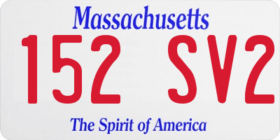 MA license plate 152SV2