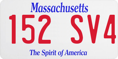 MA license plate 152SV4