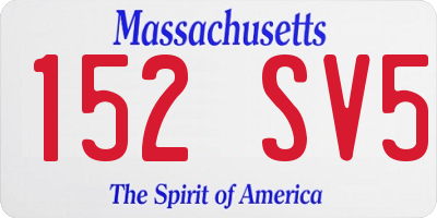 MA license plate 152SV5