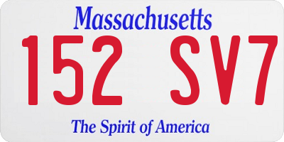 MA license plate 152SV7