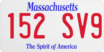 MA license plate 152SV9