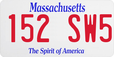 MA license plate 152SW5
