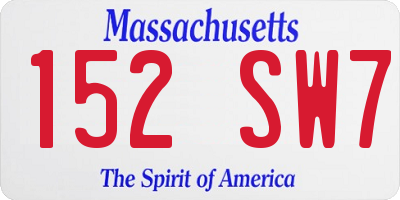 MA license plate 152SW7