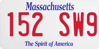 MA license plate 152SW9