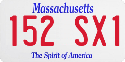 MA license plate 152SX1