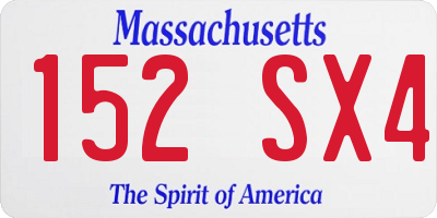 MA license plate 152SX4