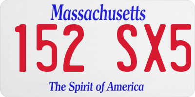 MA license plate 152SX5