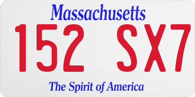 MA license plate 152SX7