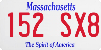 MA license plate 152SX8