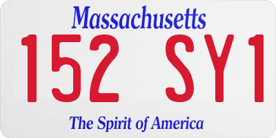 MA license plate 152SY1