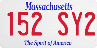 MA license plate 152SY2