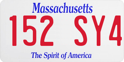 MA license plate 152SY4