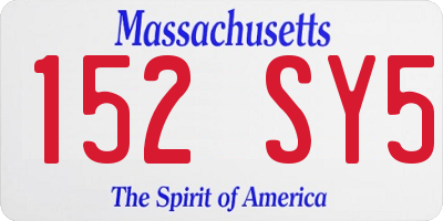 MA license plate 152SY5