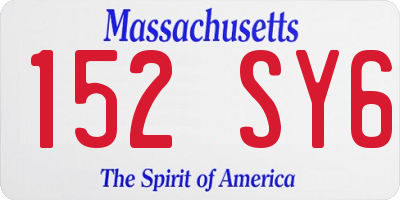 MA license plate 152SY6