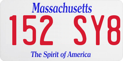 MA license plate 152SY8