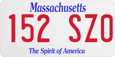 MA license plate 152SZ0