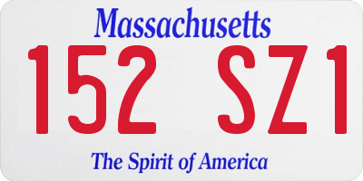 MA license plate 152SZ1