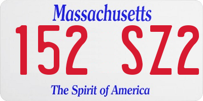 MA license plate 152SZ2
