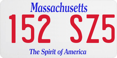MA license plate 152SZ5