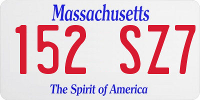 MA license plate 152SZ7