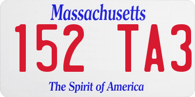 MA license plate 152TA3