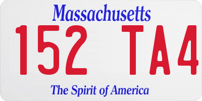 MA license plate 152TA4