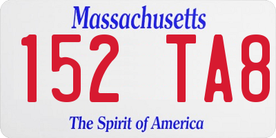 MA license plate 152TA8