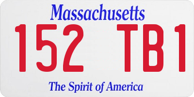 MA license plate 152TB1