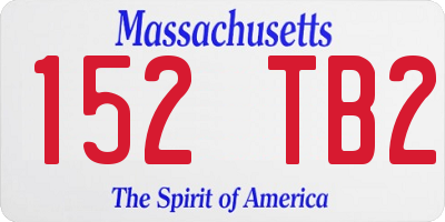 MA license plate 152TB2