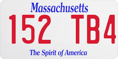 MA license plate 152TB4