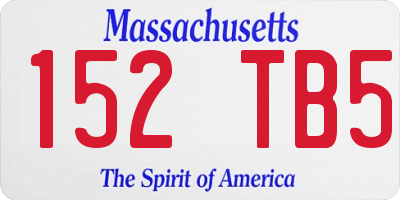 MA license plate 152TB5
