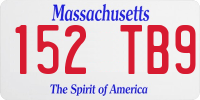 MA license plate 152TB9