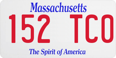 MA license plate 152TC0