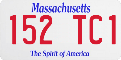 MA license plate 152TC1